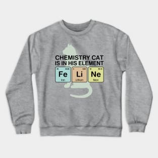 Chemistry Cat - Fe Li Ne Crewneck Sweatshirt